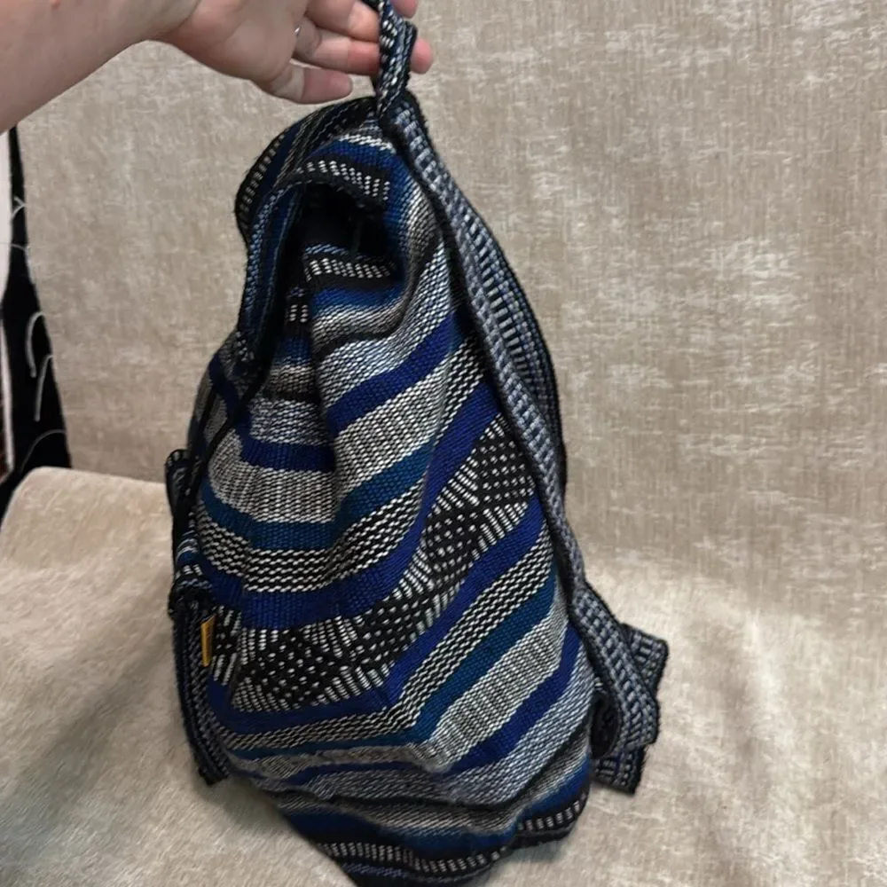 Pinzon Blue and Black Striped Backpack